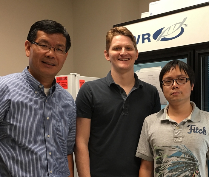 Authors of the new paper include (left to right) Ben Shen, Jeffrey Rudolf and Liao-Bin Dong of The Scripps Research Institute.